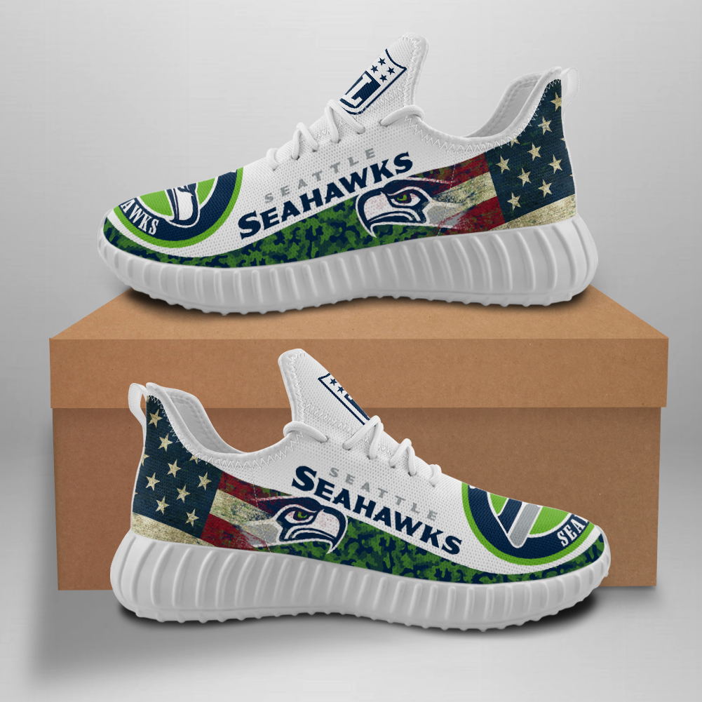 Men's NFL Seattle Seahawks Mesh Knit Sneakers/Shoes 003